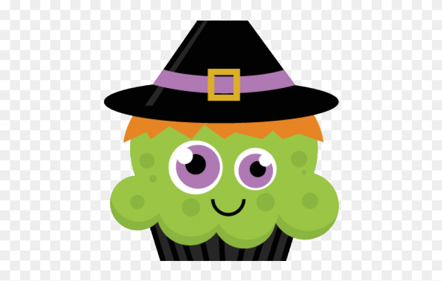Cupcake Clipart Witch - Cartoon Halloween Cupcake - Png Download