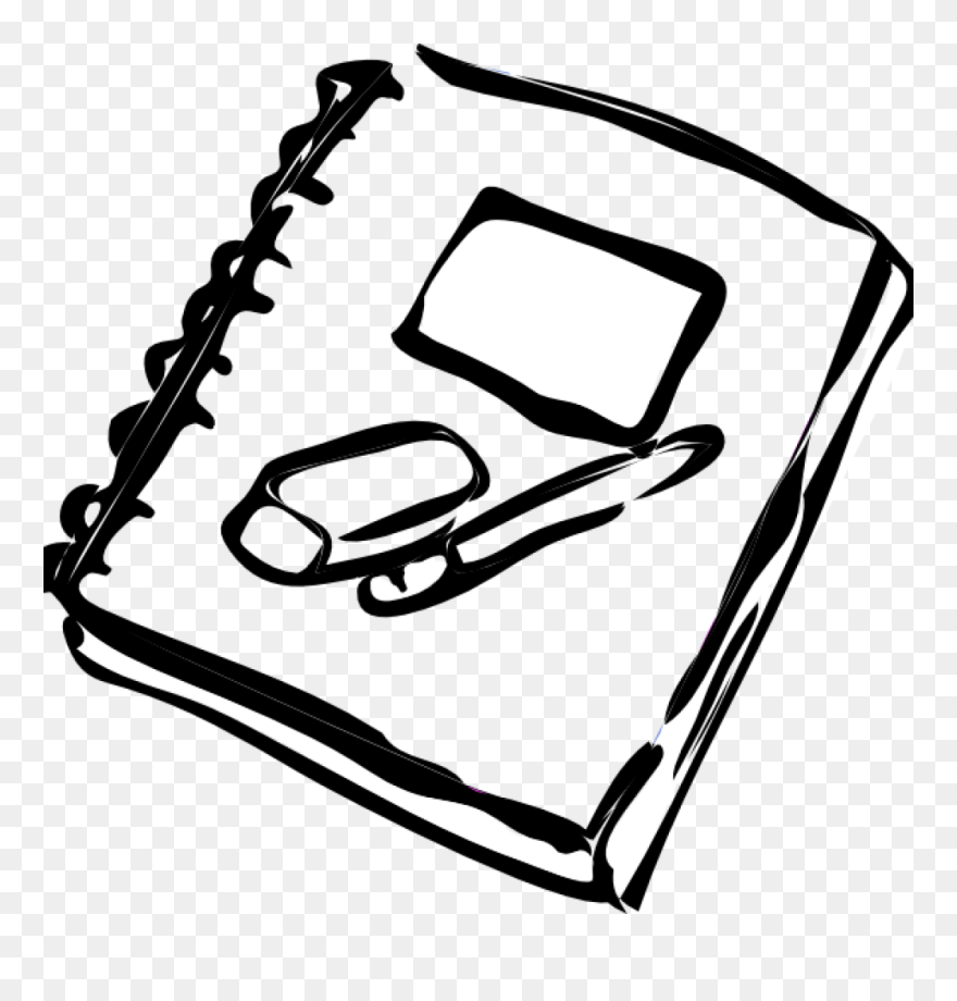 School Clipart Black White Clip Free Stock Back To - Cute Notebook Clipart - Png Download