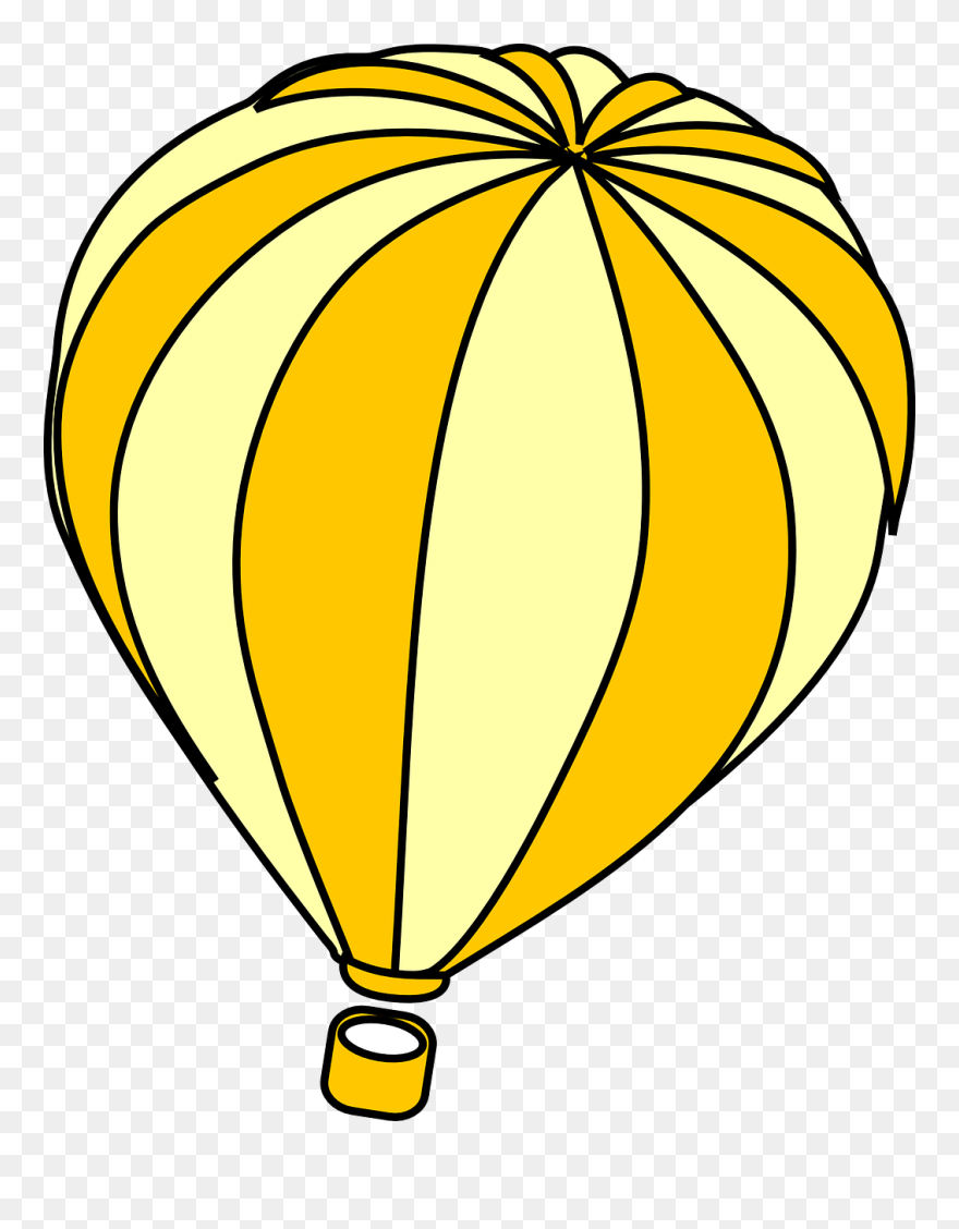 Yellow Hot Air Balloon Clipart - Png Download