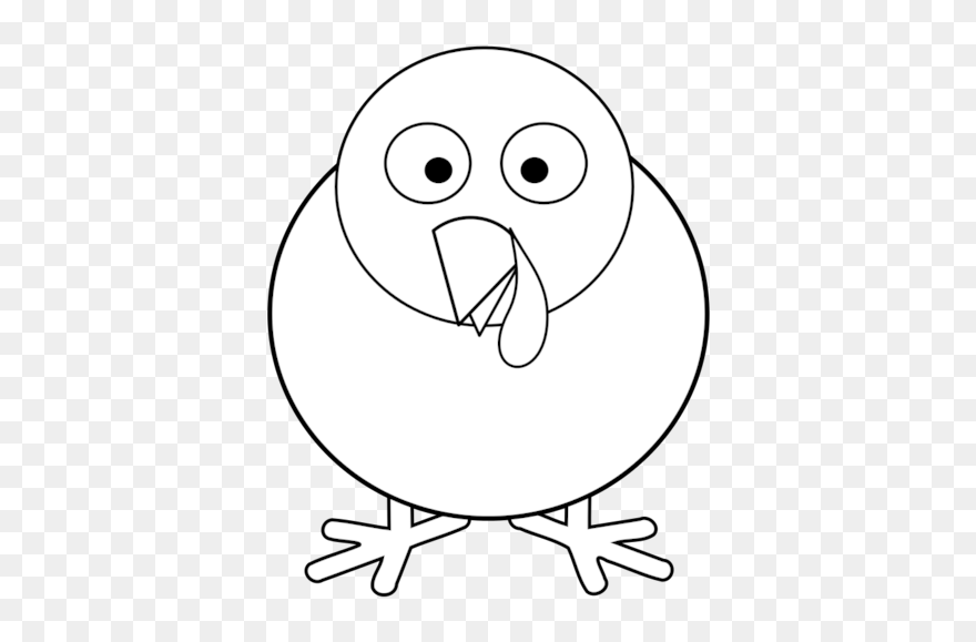 Clipart Black And White Turkey Clip Black And White - Cartoon - Png Download