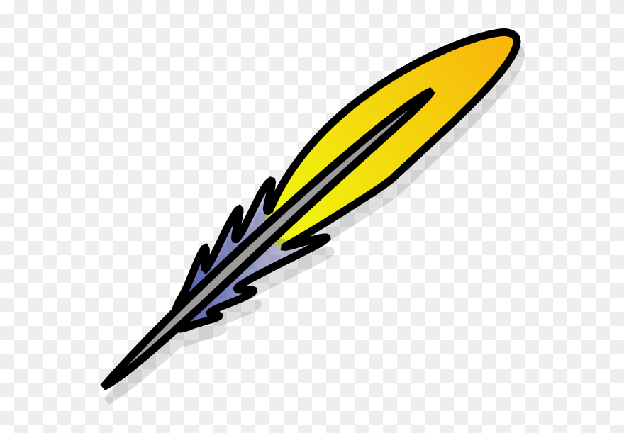 Turkey Feather Clipart Black And White - Yellow Feather Clip Art - Png Download