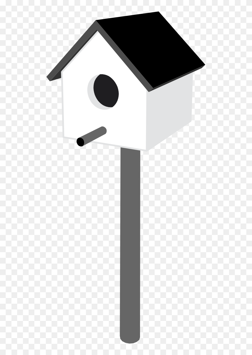 Clipartist - Bird House Black And White - Png Download