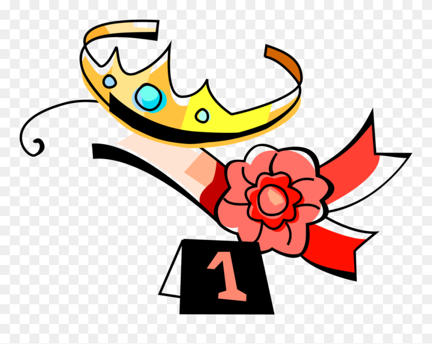 Vector Illustration Of Beauty Queen Tiara Crown And - Beauty Pageant Clipart - Png Download