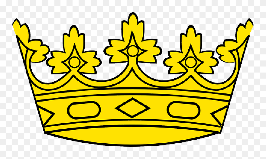 Head, King, Queen, Cartoon, Golden, Template, Gold - Crown Clip Art - Png Download