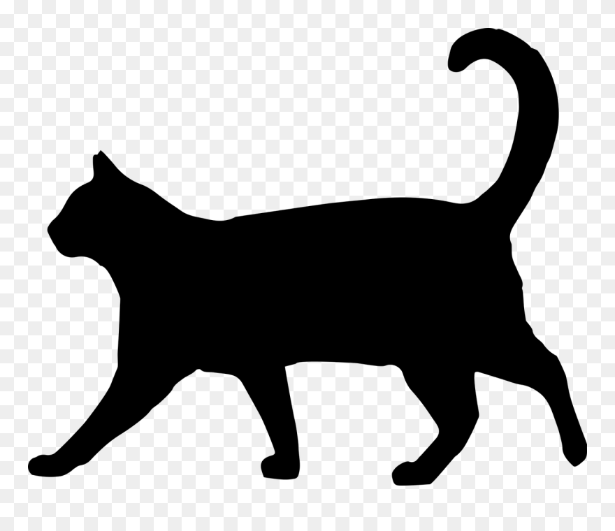 Silhouette Royalty-free Cat Clip Art - Walking Black Cat Silhouette - Png Download