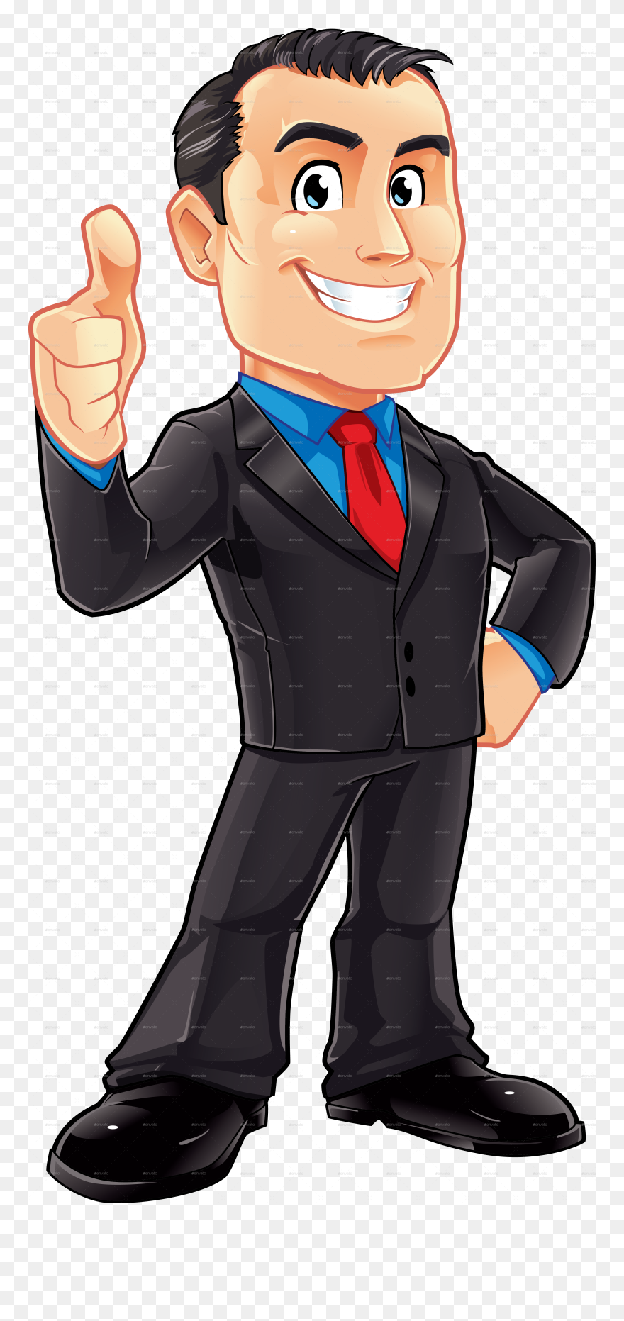 Male Clipart Business Man - Man Thumbs Up Cartoon - Png Download