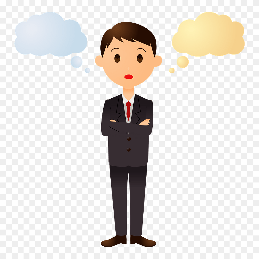 Businessman Thinking Clipart - Illustration - Png Download