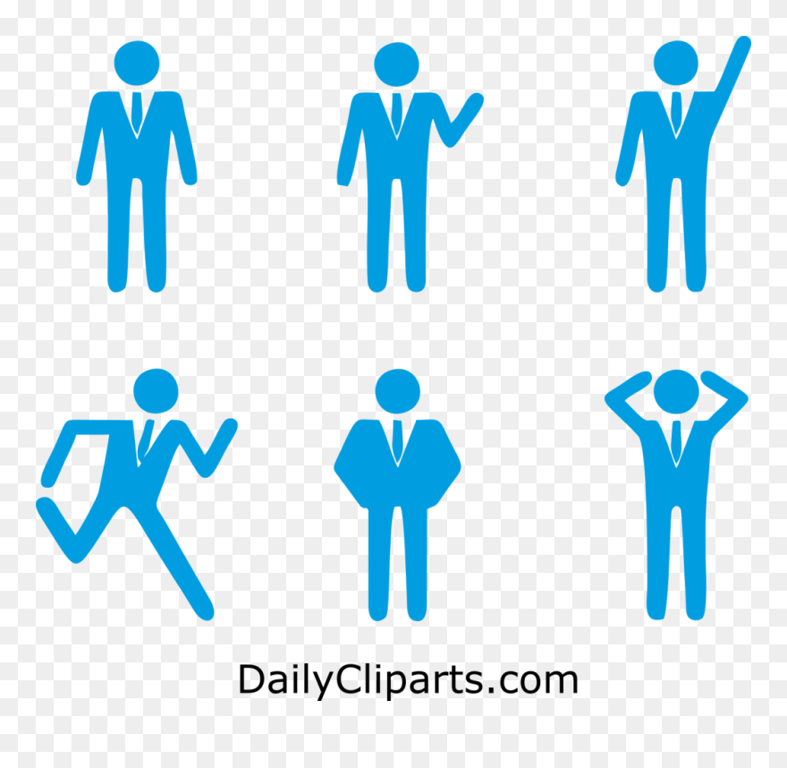 Businessman Expressions Hand Gestures Clipart Icon - Gestures Clipart - Png Download