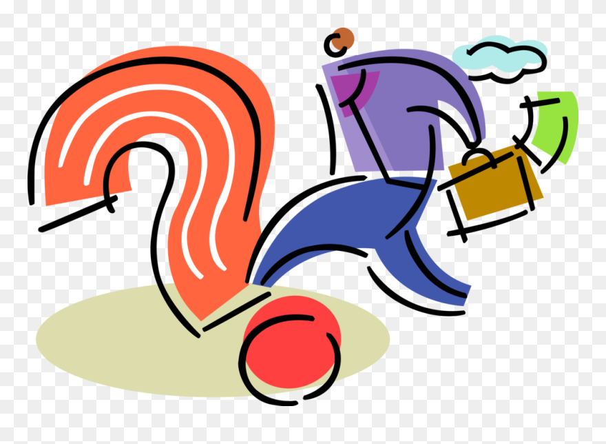 Vector Illustration Of Businessman Seeks Answers To Clipart