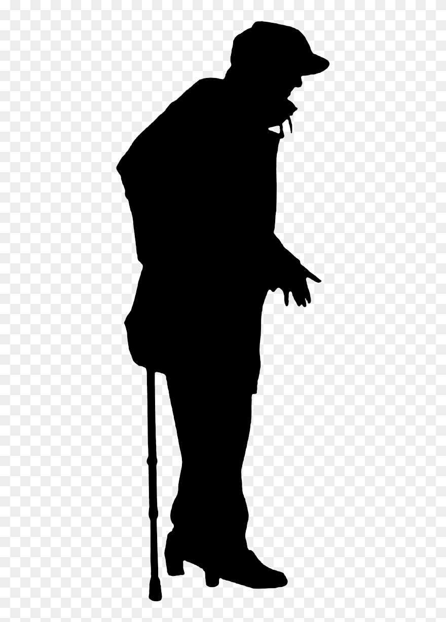 Silhouette Person Photography Old Age - People Silhouette Old Man Clipart