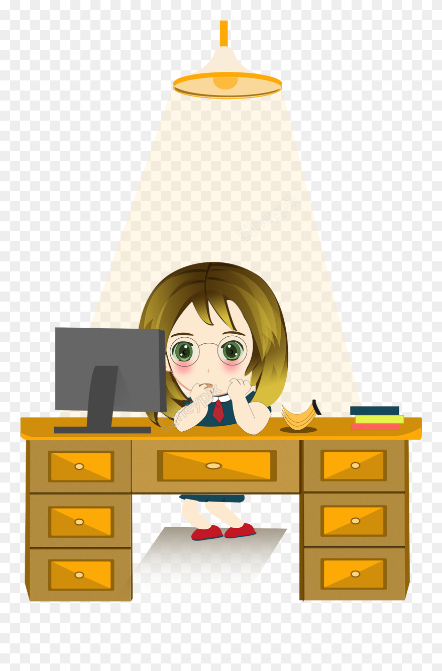 Cartoon Version Girl Watching Tv Late Night Image - ดู ทีวี การ์ตูน Png Clipart