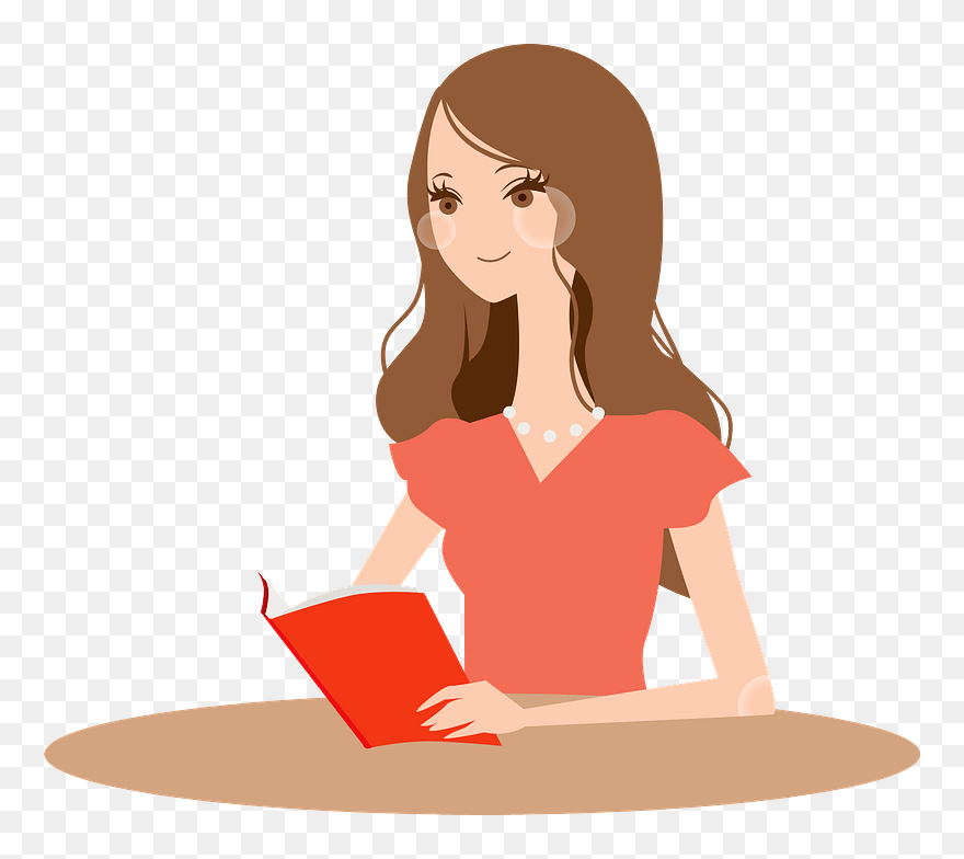 Woman Reading Book Clipart - 無料 イラスト 読書 大人 - Png Download