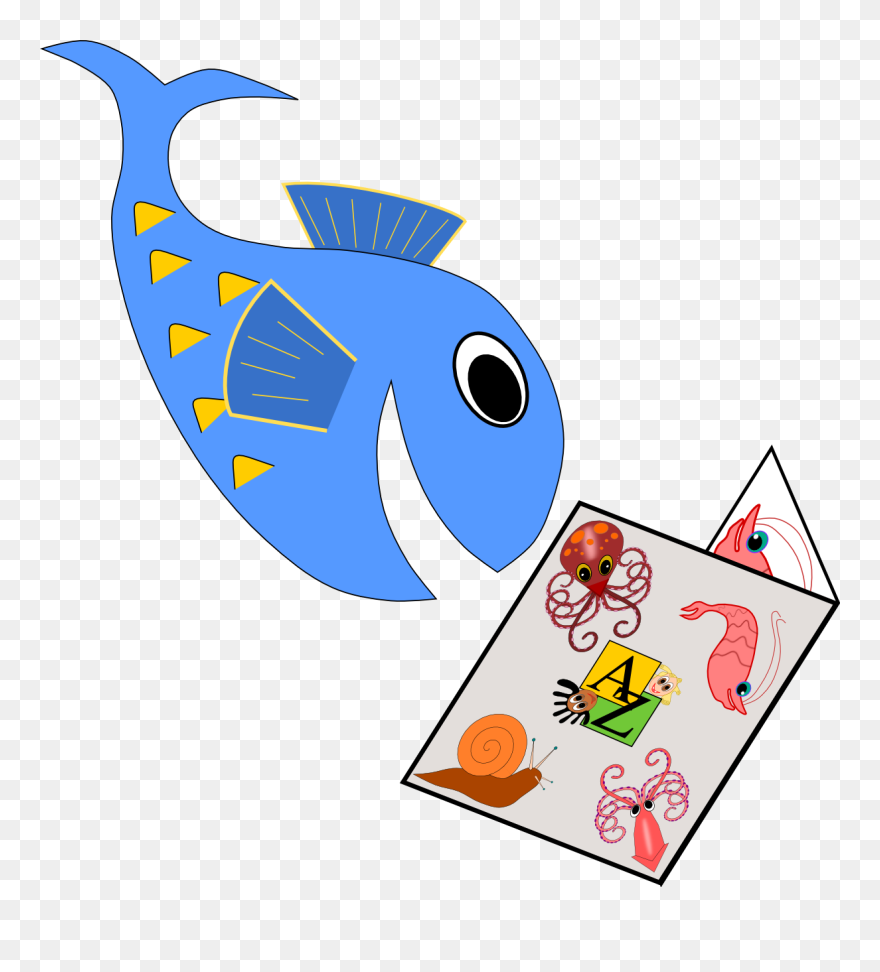 Fish Reading A Book Clipart Clip Art Free Library Aardvark - Fish Reading A Book Clipart - Png Download