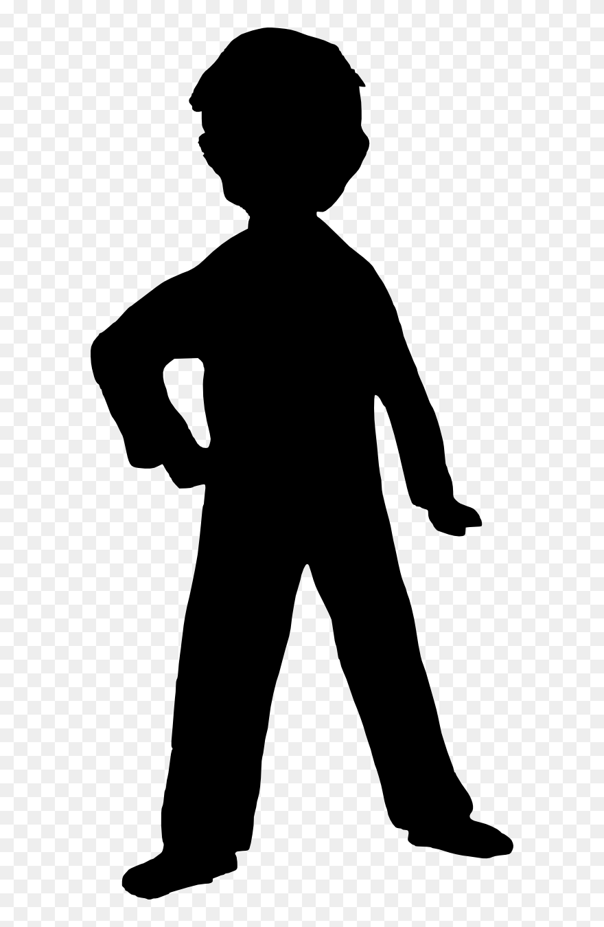 Silhouette Boy Clip Art - Silhouette Boy Clipart Black And White - Png Download