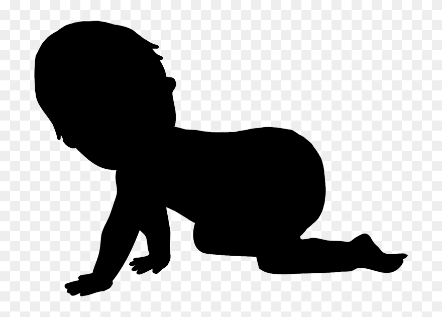 Baby Silhouette Boy - Baby Girl Crawling Silhouette Png Clipart