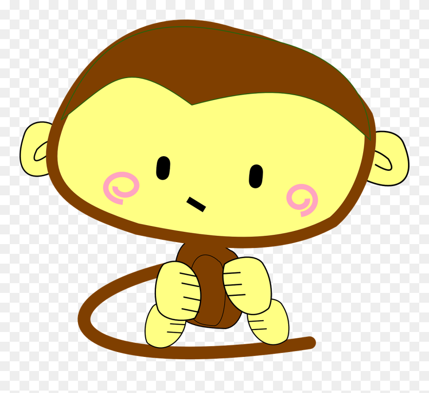 Transparent Cute Monkey Clipart - Cute Monkey - Png Download