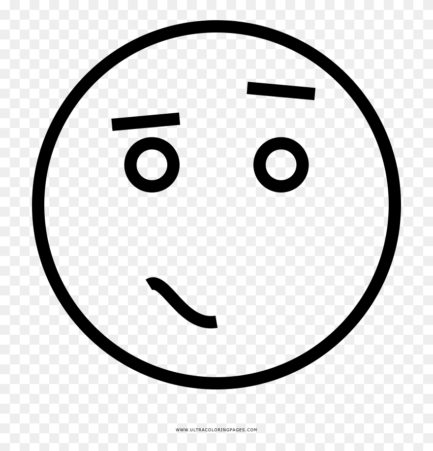 Confused Coloring Page Smiley - Confused Smile Coloring Clipart