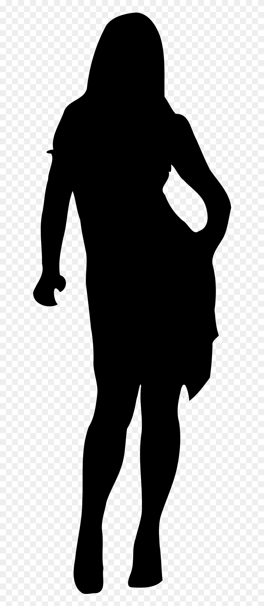 Woman Silhouette Clip Art - Silhouette Girl Walking Away - Png Download
