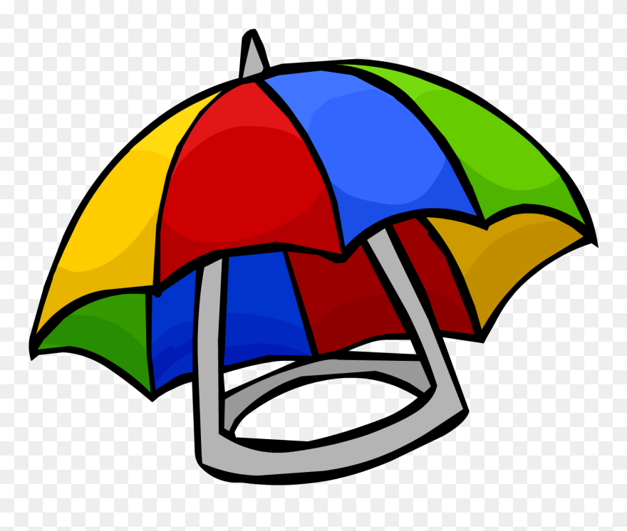 Club Penguin Clip Art - Umbrella Hat Png Transparent Png