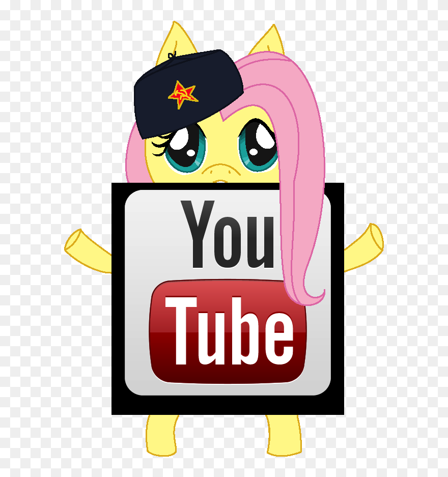 Communist Fluttershy Youtube Logo By Xelectricwings - Youtube Clipart