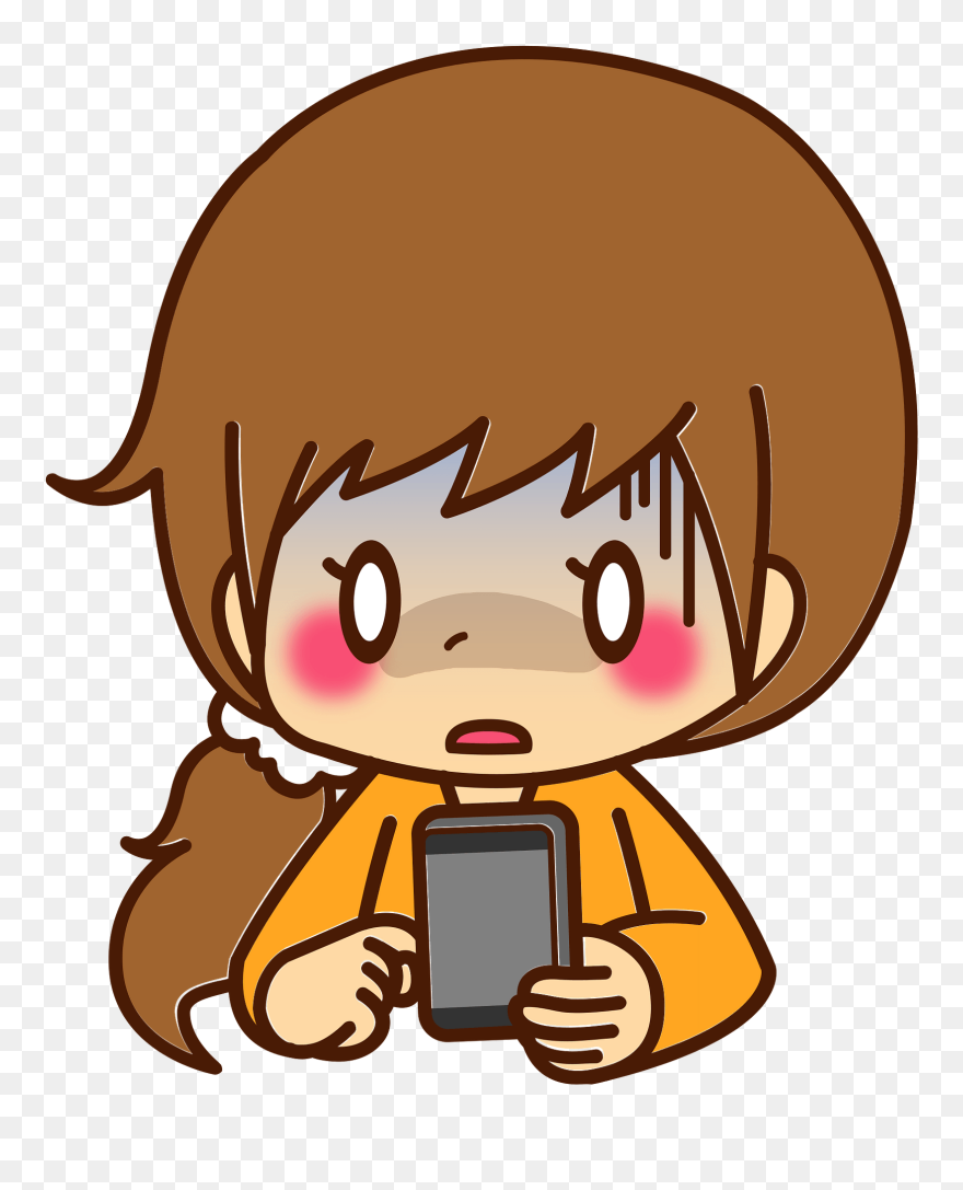 Woman Girl Smartphone Clipart - Smartphone - Png Download