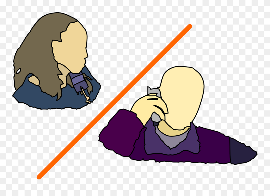 Two People Talking On The Phone Clipart - Png Download