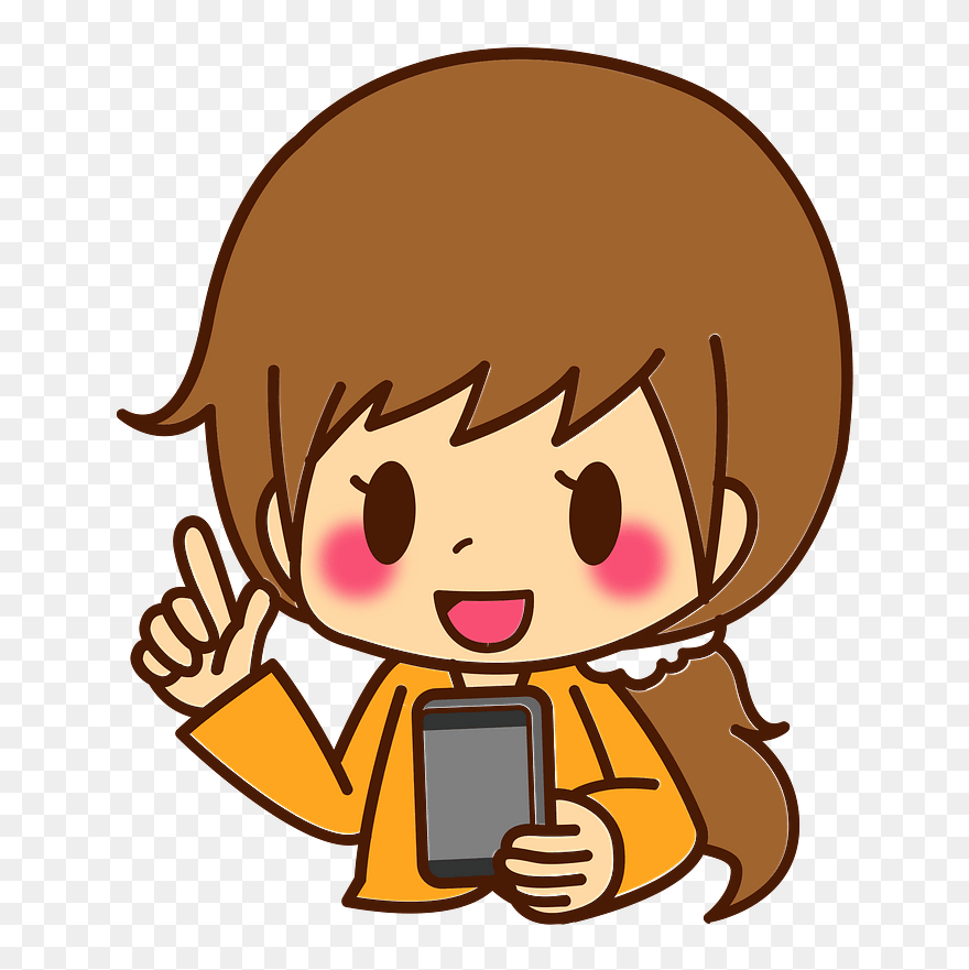 Woman Girl Smartphone Clipart - Woman - Png Download