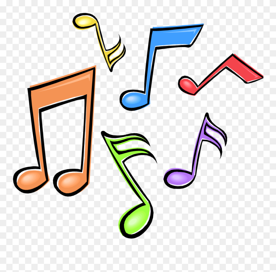 Music Notes With Cross Clipart Free Stock 28 Collection - Colorful Music Notes - Png Download