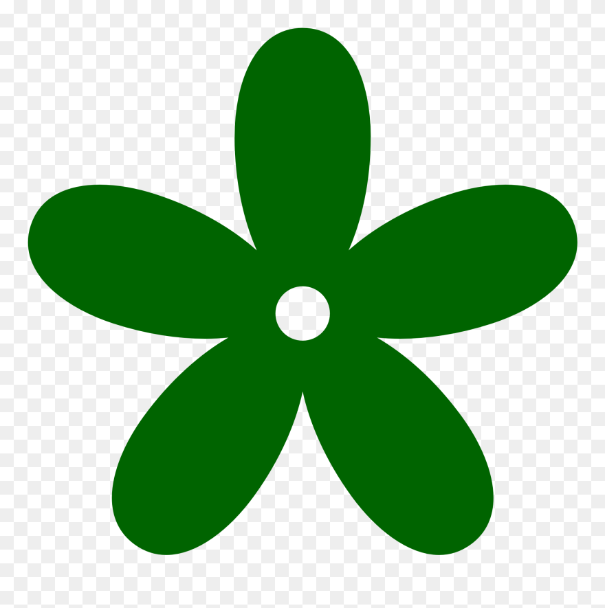 Green Flower Clip Art - Png Download