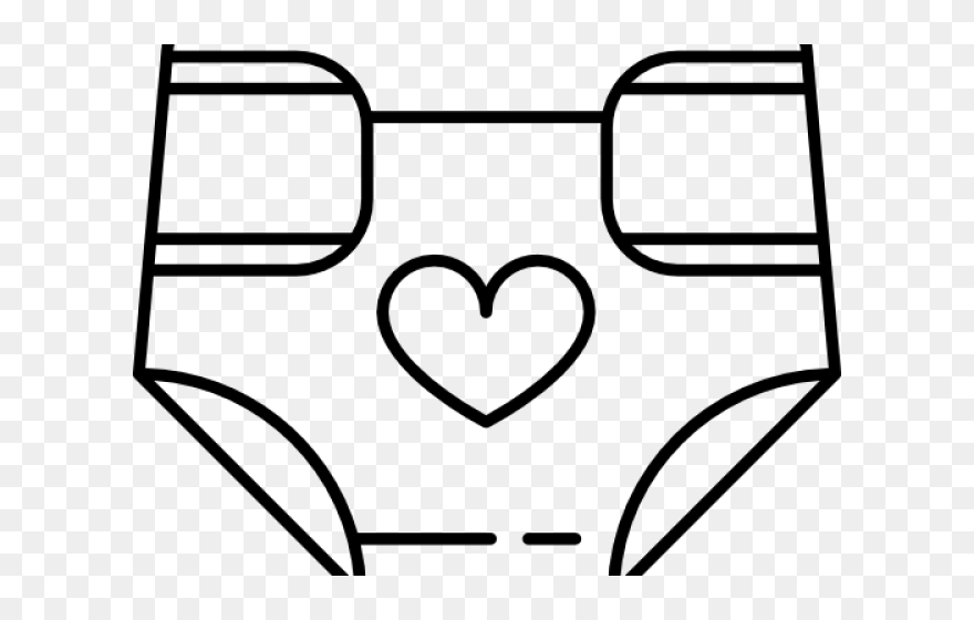 Nappy Clipart Black And White - Transparent Diaper Clipart - Png Download