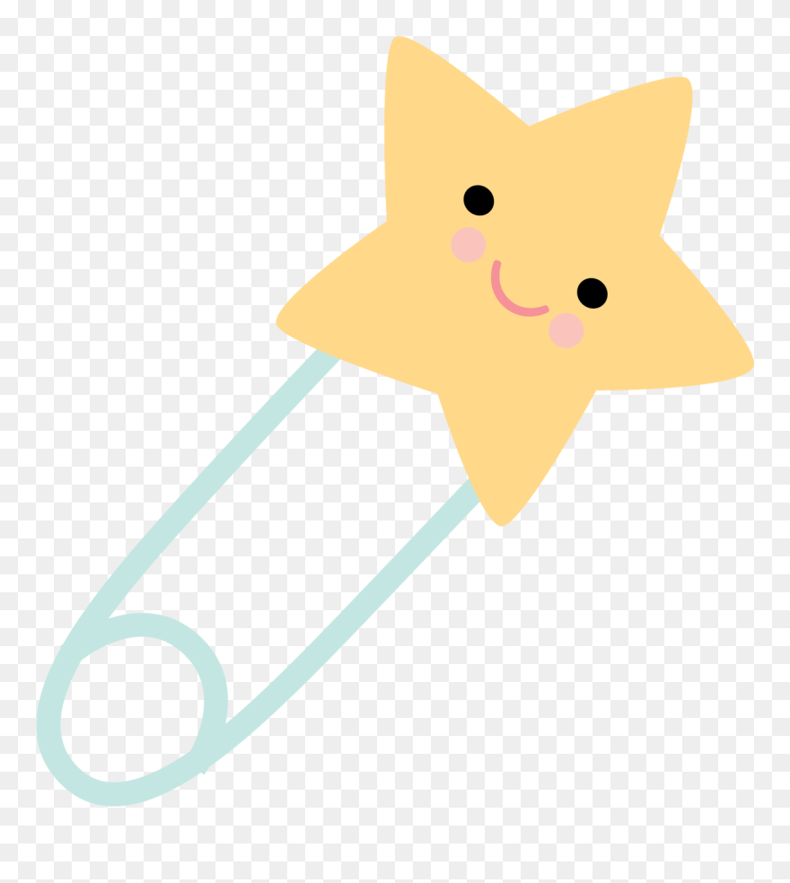 Star Diaper Pin Svg Cut File - Cat Grabs Treat Clipart