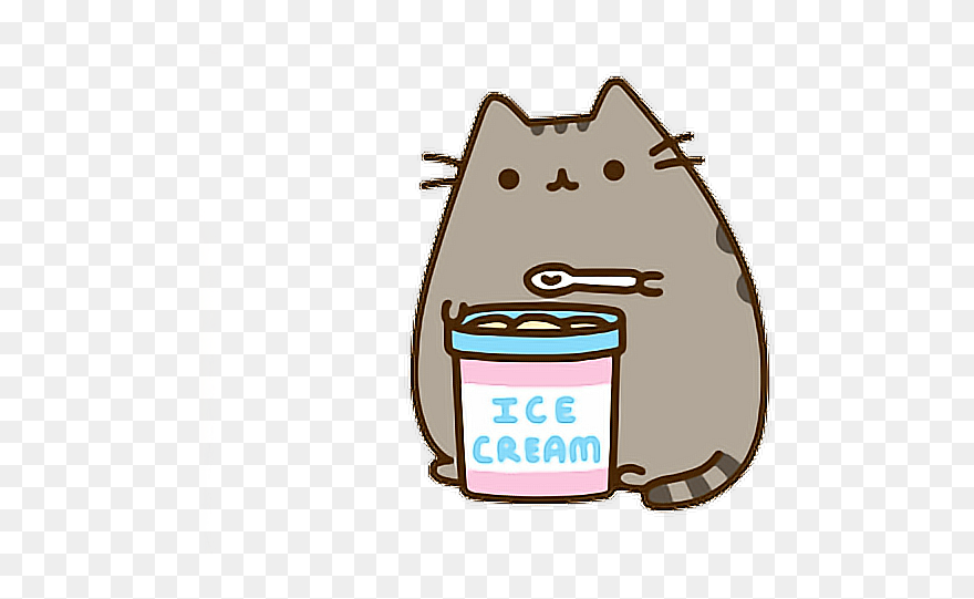 #cat #kedi #katze #pusheen #kitty #pusheencat #cgnyb - Pusheen Cat With Ice Cream Clipart