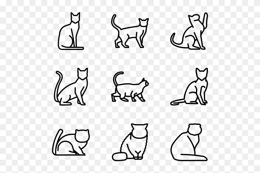 Collection Of Free Drawing Cat Position Download On - Cats Icon Png Clipart
