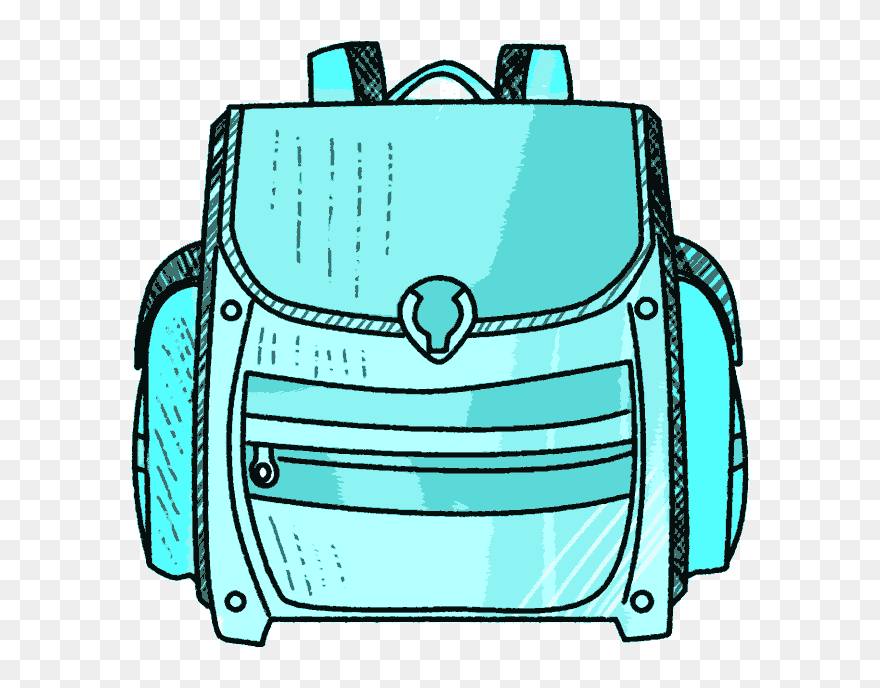 Schulranzen Tuerkis - Schulthek Cartoon Clipart