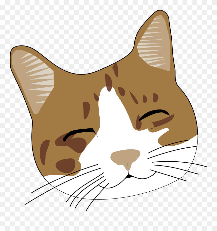 Cat, Face, Cute, Happy, Smiling, Kitty, Kitten, Lucky - Cat Face Clipart - Png Download