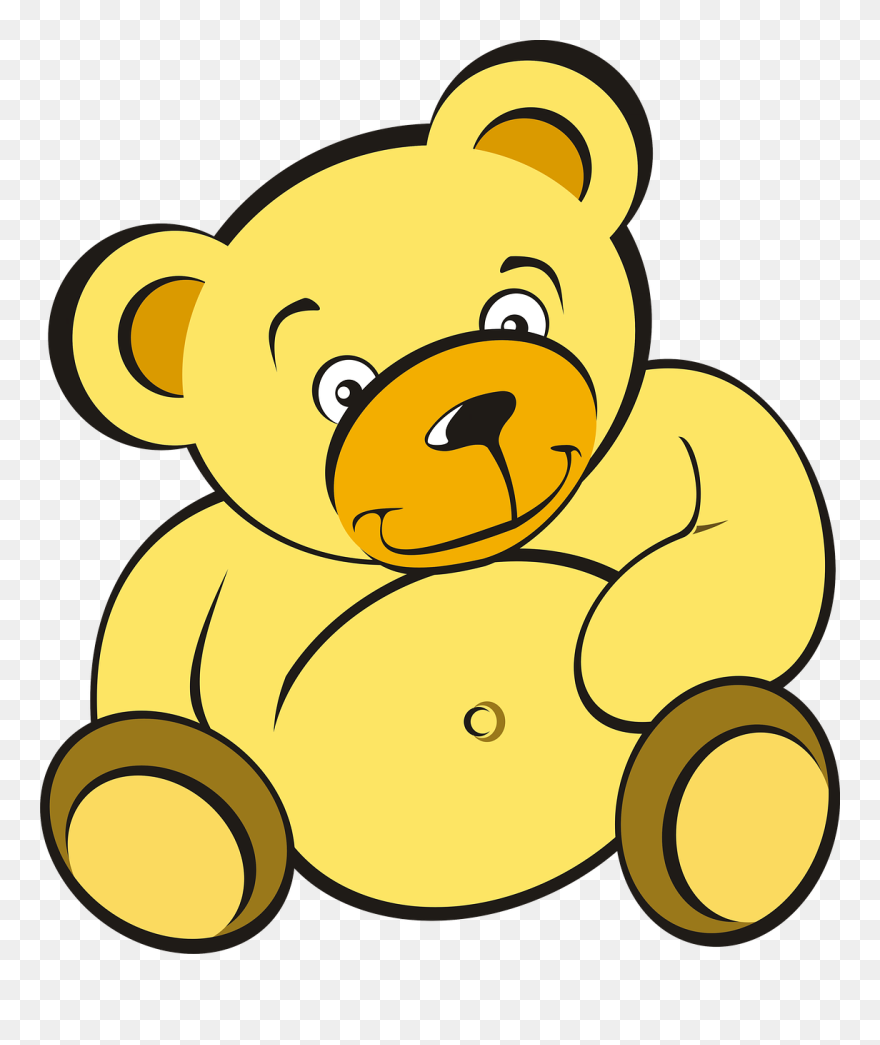 Outline Teddy Bear Clipart Black And White - Png Download