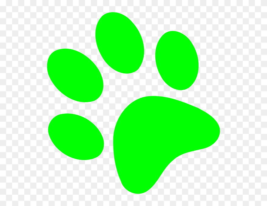 Paw Clipart Green Dog - Dog Paw Clipart Green - Png Download