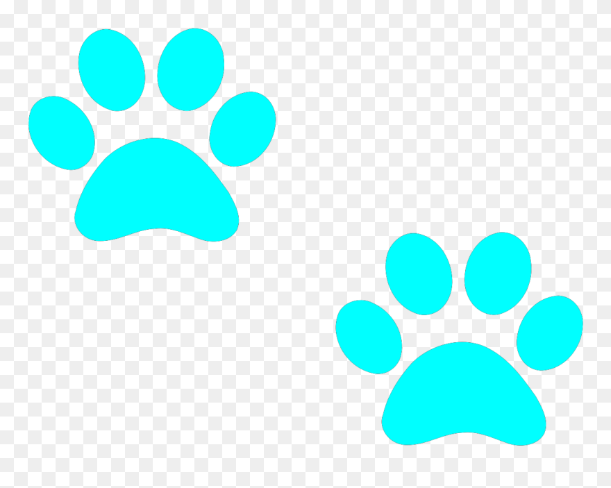 Puppy Paw Print Blue Clipart
