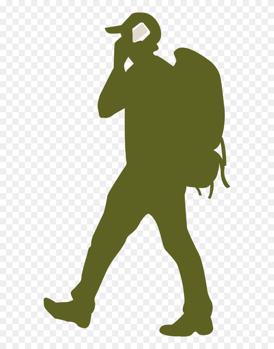 Backpacking Silhouette Clip Art - Backpacker Silhouette - Png Download