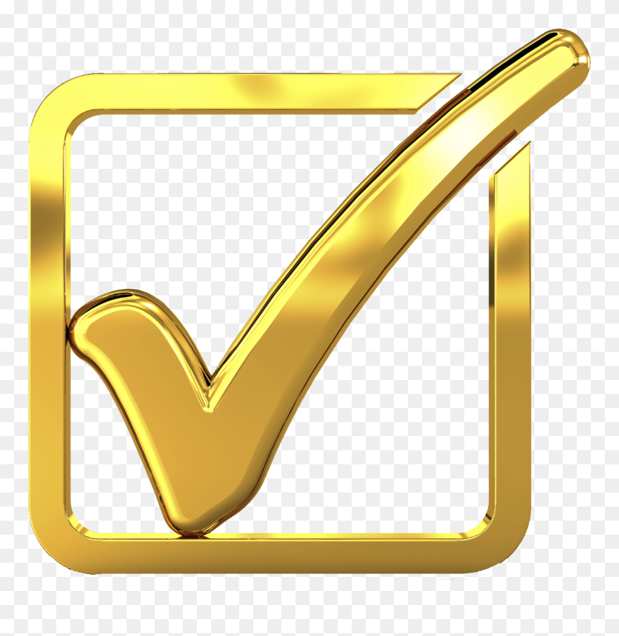 Download Transparent Clipart Check Mark Transparent Background - Golden