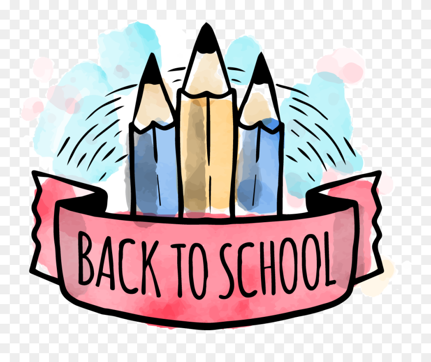 School Watercolor Clipart - Png Download