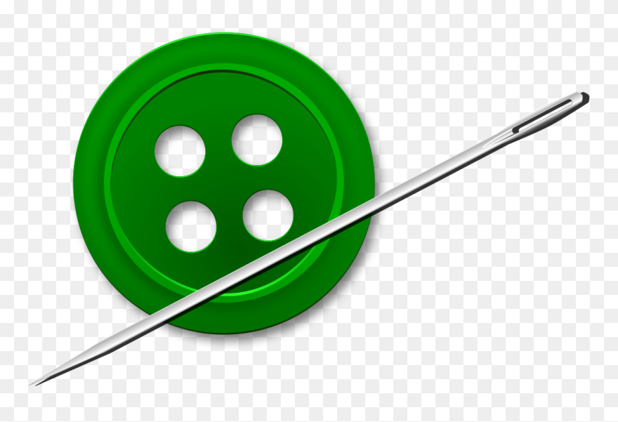 Button And Needle - Sewing Button Image Free Clipart