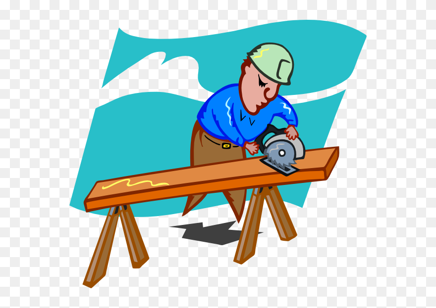 Sawing Carpenter Clip Art - Carpenter Clipart - Png Download