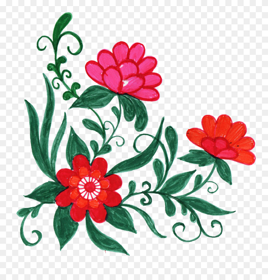 Flowers Images For Free Download Clip Art Library Library - Corner Flower Image In Hd - Png Download