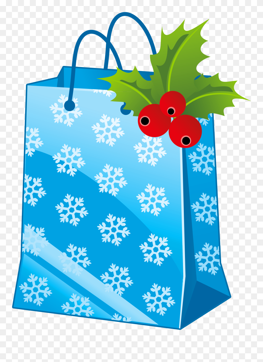 Christmas Shopping Bag Clipart Svg Black And White - Clipart Christmas Gift Bag - Png Download