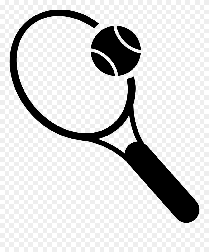 Racket And Tennis Ball - Tennis Ball And Racket Icon Clipart