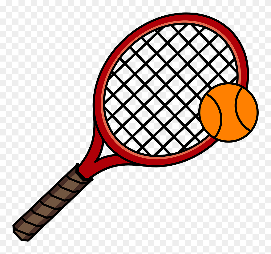 Tennis Racket Ball Sports Clipart - Silhouette Tennis Racket Clipart - Png Download