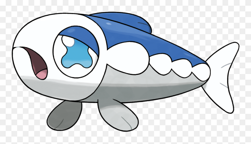 Scared Swimming Fast Black And White Fish Clipart Clip - Water Type Pokemon - Png Download