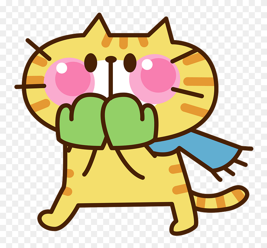 Cat Cold Clipart - 寒い スタンプ 無料 - Png Download