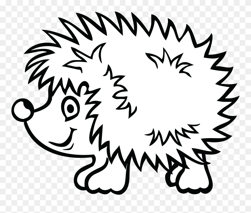 Baby Hedgehog Clipart Black And White - Clipart Hedgehog - Png Download